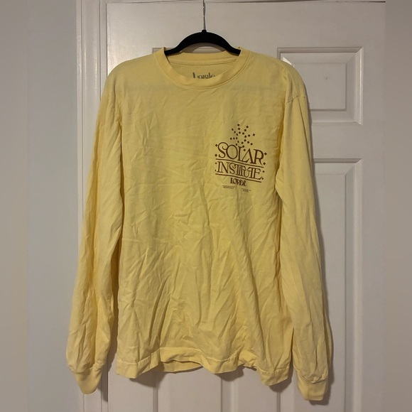 Lorde Tops - Yellow Long Sleeve Tee with Crew Neck and Chest Design